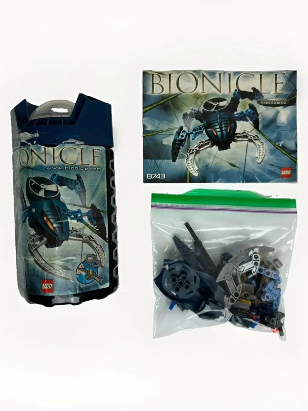 🕷️ LEGO BIONICLE Visorak Complete Lot of 3 (8742, 8743, 8745) Canisters &Manual